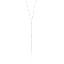 Strieborný náhrdelník 925, úzky hranol a korálky na ligotavej retiazke