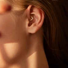 Okrúhly piercing do ucha alebo nosa s ozdobnou korunkou zo zirkónov