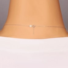 Diamantový náhrdelník z bieleho zlata 375 - úzky lesklý krúžok a briliant