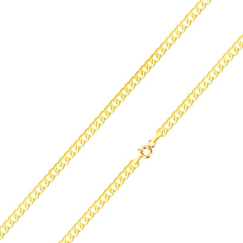 E-shop Šperky Eshop - Lesklá retiazka v žltom 14K zlate - ploché, sériovo napájané očká, 500 mm S3GG187.18