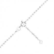 Strieborný 925 náhrdelník, ligotavá retiazka, labka zdobená čiernou glazúrou