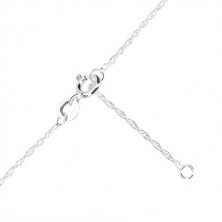 Strieborný 925 náhrdelník - obrys nepravidelného srdca so zirkónmi, srdiečko