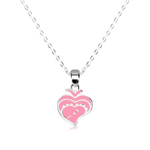 E-shop Šperky Eshop - Strieborný 925 náhrdelník - lesklá retiazka, rybička zdobená ružovou glazúrou V11.25