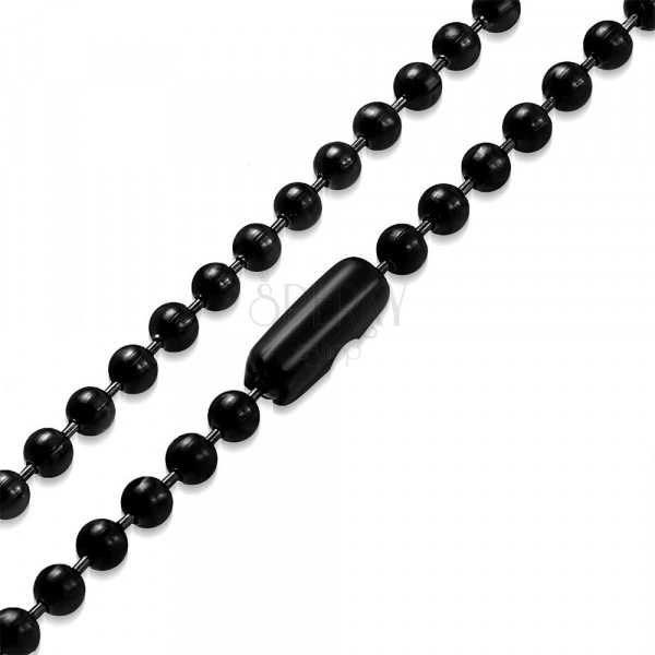Oceľová retiazka čiernej farby - guličky oddelené krátkymi paličkami, 2,5 mm