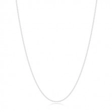 Strieborný 925 náhrdelník - retiazka z oválnych očiek, gulička, prstenec a kruh