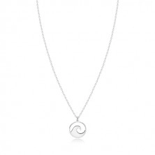 Strieborný 925 náhrdelník - ligotavá retiazka, vyrezávaný kruh s hrebeňom vlny