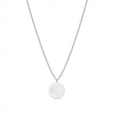 Strieborný 925 náhrdelník - lesklý kruh, matný kruh so srdiečkovým výrezom