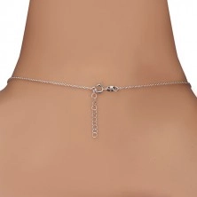 Strieborný náhrdelník 925 - číslo osem, zvlnené stuhy so syntetickou perlou, retiazka