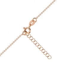 Strieborný 925 náhrdelník ružovozlatej farby - lesklý kruh, severná hviezda, čierny diamant