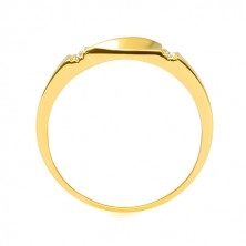 Zlatý prsteň 585 - číre zirkóny, lesklá vlnka, hladké ramená, 3 mm