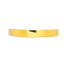 Zlatý prsteň 585 - lesklý hladký obdĺžnik, ramená so saténovým povrchom, 2,5 mm