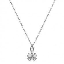 Strieborná 925 dvojdielna sada - náušnice a náhrdelník, motýlik s ozdobenými krídelkami