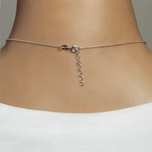 Strieborný 925 náhrdelník - kontúra zatočenej slzy s bielou perlou a čírym zirkónom uprostred