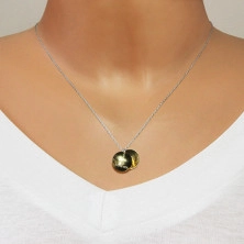Strieborný náhrdelník 925 - medailónik v zlatom odtieni, nápis "I LOVE U FOREVER", zirkónová ležiaca osmička