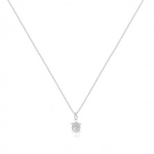 Strieborný 925 náhrdelník - lesklá korytnačka s trblietavým zirkónovým pancierom