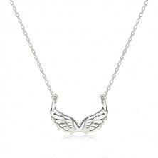 Strieborný 925 náhrdelník - lesklé vyrezávané anjelské krídla 