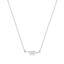 Strieborný 925 náhrdelník - lesklý a hladký symbol nekonečna