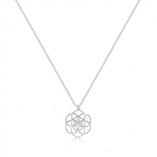 Strieborný 925 náhrdelník - lesklý symbol Semeno života