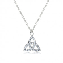 Strieborný 925 náhrdelník - číry zirkónový symbol Triquetra