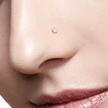 Oceľový piercing do nosa - štvorcový brúsený zirkón, 1 mm 