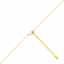 Náhrdelník zo 14K zlata - symbol nekonečna, symetrické srdiečko, zirkónik čírej farby