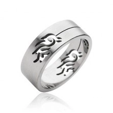 Oceľový prsteň symbol Tribal