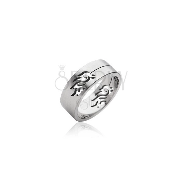 Oceľový prsteň symbol Tribal