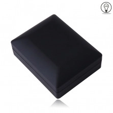 Čierna darčeková krabička na náhrdelník alebo prívesok - LED svetielko, matný povrch
