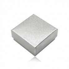 Darčeková krabička na náušnice alebo prsteň - strieborná farba, ornamenty