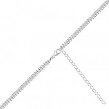 Strieborný 925 náhrdelník - retiazka s hadím motívom, guličky rôznych veľkostí 