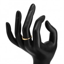 Diamantový prsteň zo žltého 585 zlata - jemne skosené ramená, číry briliant