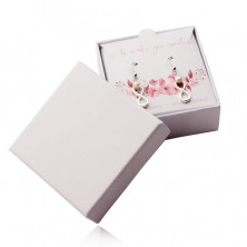 Darčeková krabička na prsteň a náušnice v bielej perleťovej farbe