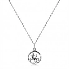 Strieborný 925 náhrdelník - retiazka a znamenie STRELEC