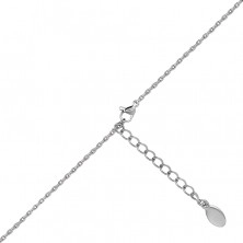 Oceľový náhrdelník - veľký obrys kruhu s kryštálikmi, plochý krúžok, prívesky v zlatej farbe
