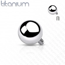 Titánový náhradný diel do implantátu, gulička, strieborná farba, závit 1,2 mm