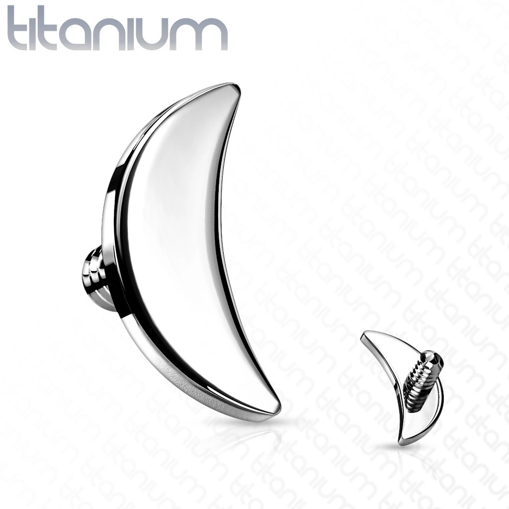 Titánová náhradná hlavička do implantátu, polmesiac 4 mm, strieborná farba, hrúbka 1,6 mm