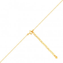 Náhrdelník zo žltého zlata 375 - štvorlístok so srdcovými listami, symbol šťastia