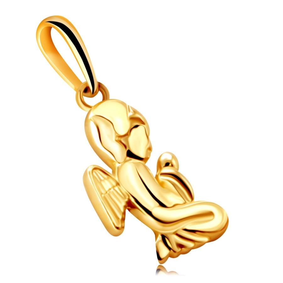 E-shop Šperky Eshop - Zlatý prívesok z 9K zlata - modliaci sa anjelik na kolenách S4GG244.30