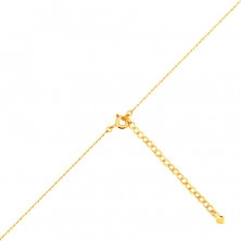 Zlatý kombinovaný náhrdelník 375 - anjelské krídla, okrúhly zirkónik čírej farby