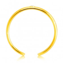 Prsteň zo žltého 9K zlata - tenké otvorené ramená, číry zirkón