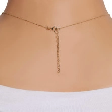 Zlatý 14K náhrdelník - srdiečko s výrezom, krátka retiazka s príveskom