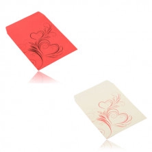Papierová darčeková obálka menšieho formátu - motív srdiečkového ornamentu