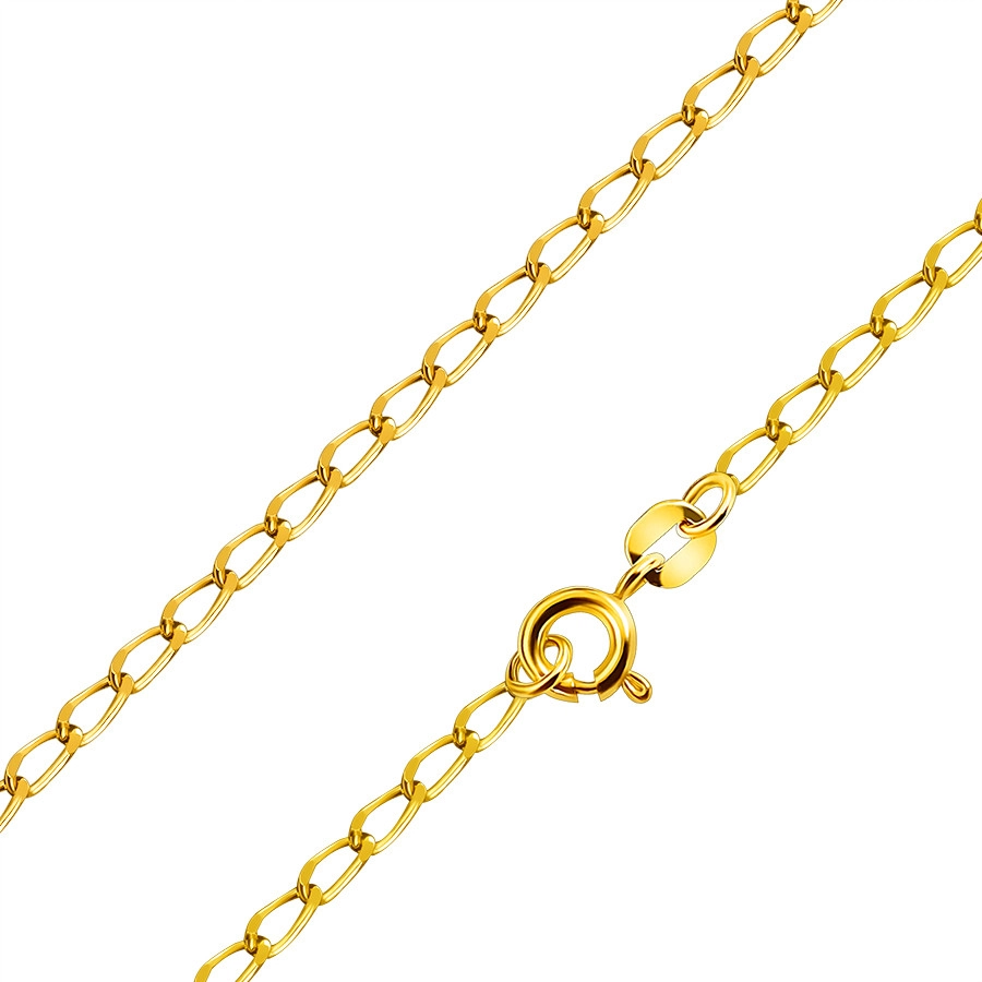 E-shop Šperky Eshop - Retiazka v žltom 9K zlate - hladké skosené oválne očká, 500 mm S3GG171.26