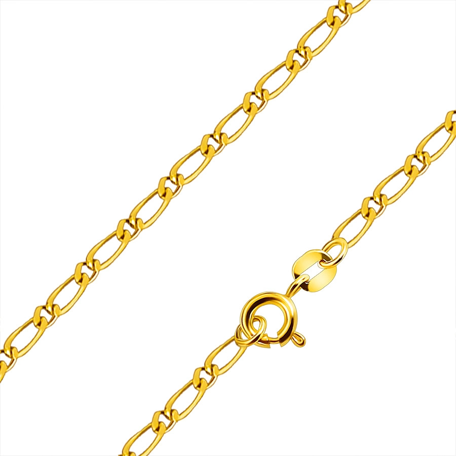 E-shop Šperky Eshop - Retiazka zo žltého 18K zlata - striedajúce sa väčšie a menšie oválne články, 550 mm S3GG171.20