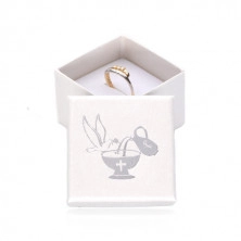 Darčeková krabička perleťovobielej farby - kalich, džbán, holubica