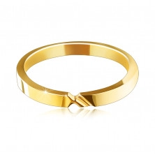 Zlatá 14K obrúčka - prsteň s dvoma zárezmi a hladkými ramenami