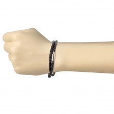 Kožený náramok pletenec - dvojité obtočenie okolo zápästia, rôzne dĺžky