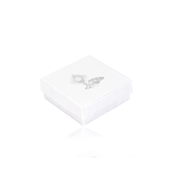 Perleťovobiela krabička na šperk - motív 1. svätého prijímania striebornej farby