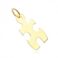 Zlatý 14K prívesok - puzzle diel s výrezmi