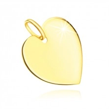 Prívesok v žltom zlate 375 - ploché zrkadlovolesklé srdce